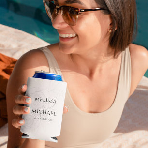 Blush Floral Elegant Calligraphy Simple Ampersand Can Cooler