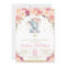 Blush Floral Elephant Christening Baptism Girl