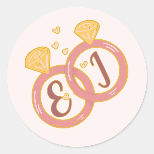 Blush Floral Engagement Envelope Sticker Editable (Front)