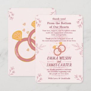 Blush Floral Engagement Thank You Card