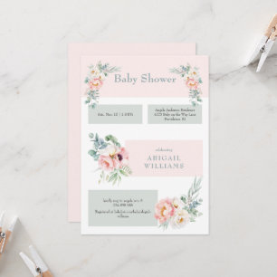 Blush Floral Eucalyptus Baby Shower Invitation