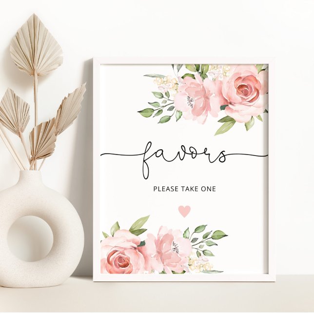 Blush floral Favours please take one Poster (Creator Uploaded)