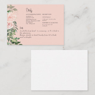 Blush Floral & Foliage Wedding Details II Enclosure Card