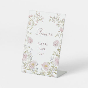Blush Floral Frame Favours Pedestal Sign
