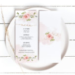Blush floral gold foil wedding menu card<br><div class="desc">Blush floral gold foil wedding menu card
Matching items available. Check the collection.</div>