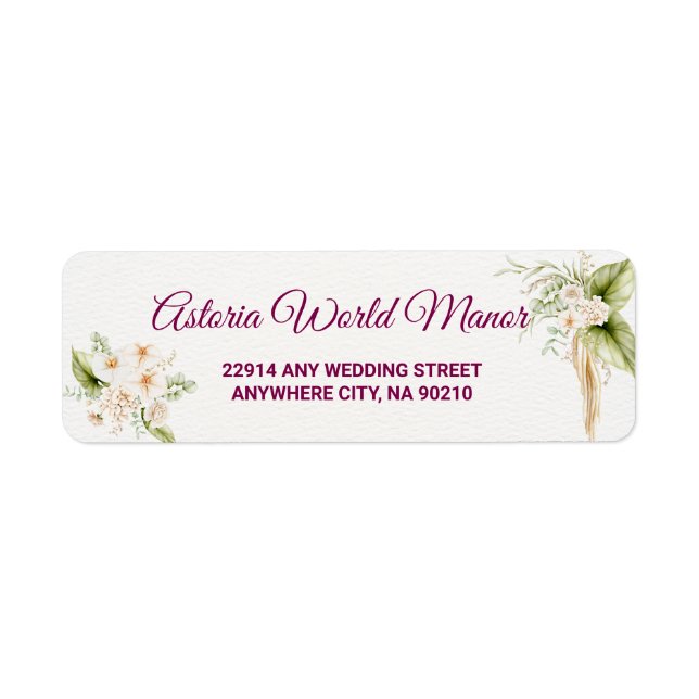 Blush Floral Gold Geometric wedding address  (Front)