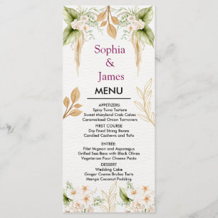 Blush Floral Gold Geometric wedding Menu
