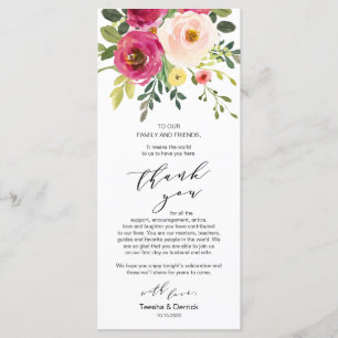 Blush Floral Greenery Place Setting Thank You Card