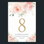 Blush Floral Greenery Wedding Bridal Baby Shower Table Number<br><div class="desc">Designed to co-ordinate with our Sweet Blush Floral collection, this elegant table number card features beautiful watercolor blush floral and dainty greenery. Personalise each card with a table number and your details, simply press the customise it button to further re-arrange and format the style and placement of the text. (c)...</div>