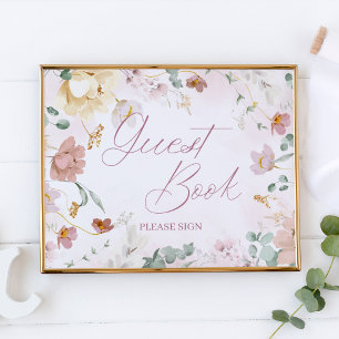 Blush Floral Guest Book Tabletop Sign