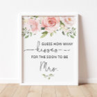 Blush floral how many kisses bridal shower game