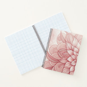 Blush Floral Line Art Notebook