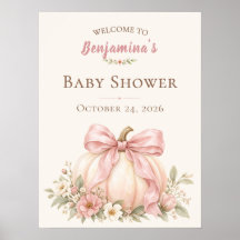 Blush Floral Little Pumpkin Baby Shower