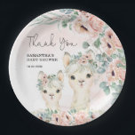 Blush Floral Llama Mama Eucalyptus Baby Shower Paper Plate<br><div class="desc">Llama Mama! This adorable design features cute illustration of a sweet mummy llama and her baby,  gorgeous blush pink flowers and eucalyptus greenery</div>