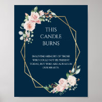 Blush Floral Navy Wedding This Candle Burns