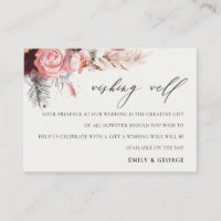 Blush Floral Pampas Grass Wedding Wishing Well