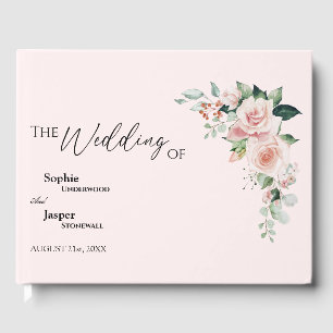 Blush Floral Pink Wedding Guest Book