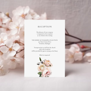 Blush Floral Reception Card – Romantic Bridal