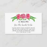 Blush floral Recipe for the bride to be 