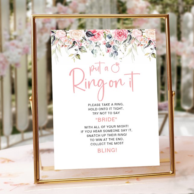 Blush Floral | Ring Game Bridal Shower Sign (Creator Uploaded)