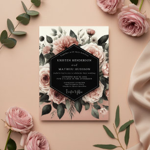 Blush Floral Romance Wedding Invitation