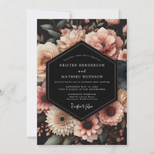 Blush Floral Romance Wedding Invitation