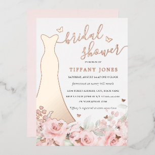 Blush Floral Rose Dress Rose Gold Bridal Shower 