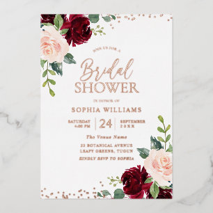  Blush Floral Rose Gold Foil Bridal Shower 