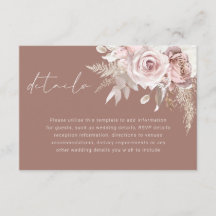 Blush Floral Roses Clay Wedding Details