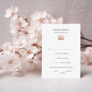 Blush Floral RSVP Card – Modern Geometric shower
