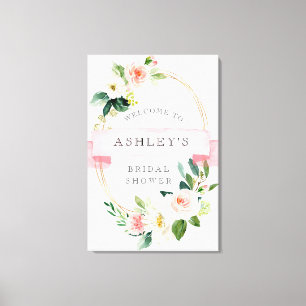 Blush Floral Shower Welcome Sign