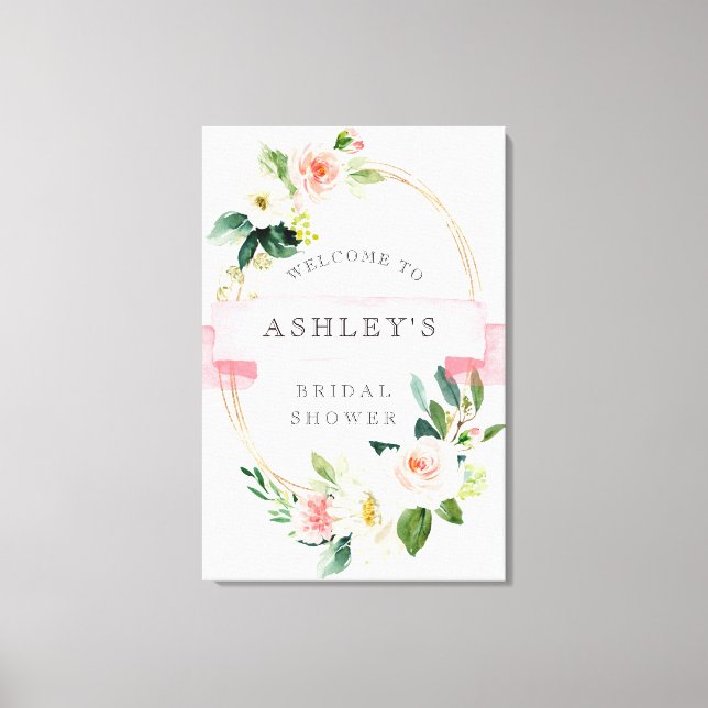 Blush Floral Shower Welcome Sign (Front)
