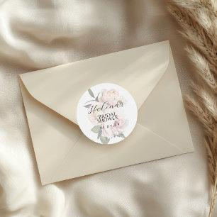 Blush Floral Stickers   Elegant Bridal Shower