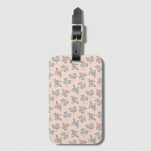 Blush Floral Teal Botanical Pattern Luggage Tag