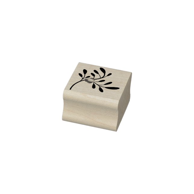 Blush Floral Teal Botanical Pattern Rubber Stamp (Stamp)