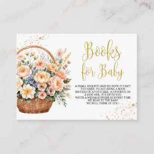 Blush Floral Watercolor Books for Baby Card