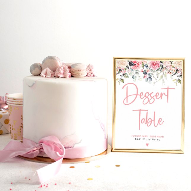 Blush Floral | Watercolor Bridal Dessert Sign (Creator Uploaded)