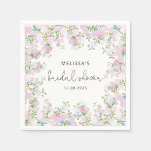 Blush Floral Watercolor Bridal Shower Napkins