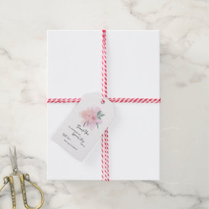 Blush Floral Watercolor Favour Tag