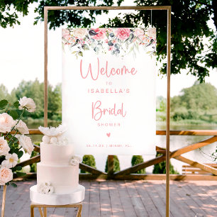 Blush Floral Watercolor Welcome Sign Poster