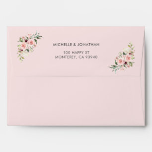 Blush Floral Wedding Envelopes