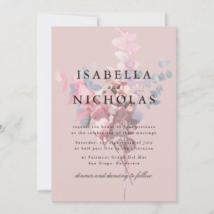 Blush Floral Wedding Invitation