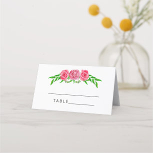 Blush floral wedding place cards