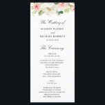 blush floral wedding programme<br><div class="desc">This design features trendy spring and summer pink blush roses. The watercolor flowers complement well the gold text and white background. You can personalise the text and colours on this wedding program template.</div>