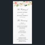 blush floral wedding programme<br><div class="desc">This design features trendy spring and summer pink blush roses. The watercolor flowers complement well the gold text and white background. You can personalise the text and colours on this wedding program template.</div>