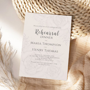 Blush Floral Wedding Rehearsal Dinner Custom Invitation