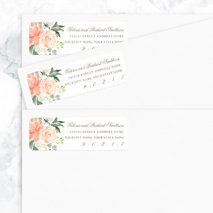 Blush Floral Wedding Return Address