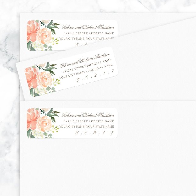 Blush Floral Wedding Return Address (Creator Uploaded)