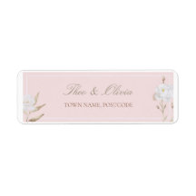 Blush Floral Wedding Return Address Label