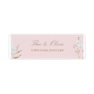 Blush Floral Wedding Return Address Label